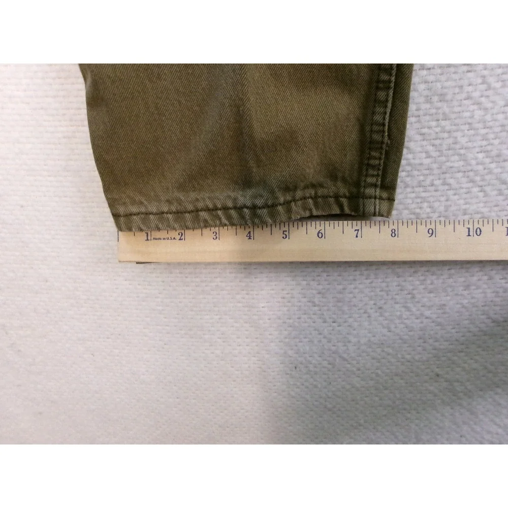 Vintage Levi's 550 Men 34x30 Olive Green Denim Relaxed Fit Tapered Leg Jeans